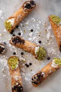 Sfogliatella croustillante et babà au rhum sur terrasse napolitaine, café à côté